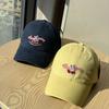 Korean-style cute cherry embroidered soft-top baseball cap for women, new autumn vintage casual versatile Korean wide-brimmed cap