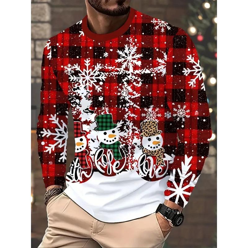 

Men s Merry Christmas Long Sleeve T Shirt Clothes 3d Print Funny Santa Claus Pattern Tshirts Mens Large Size Tee Shirt Tops 5XL