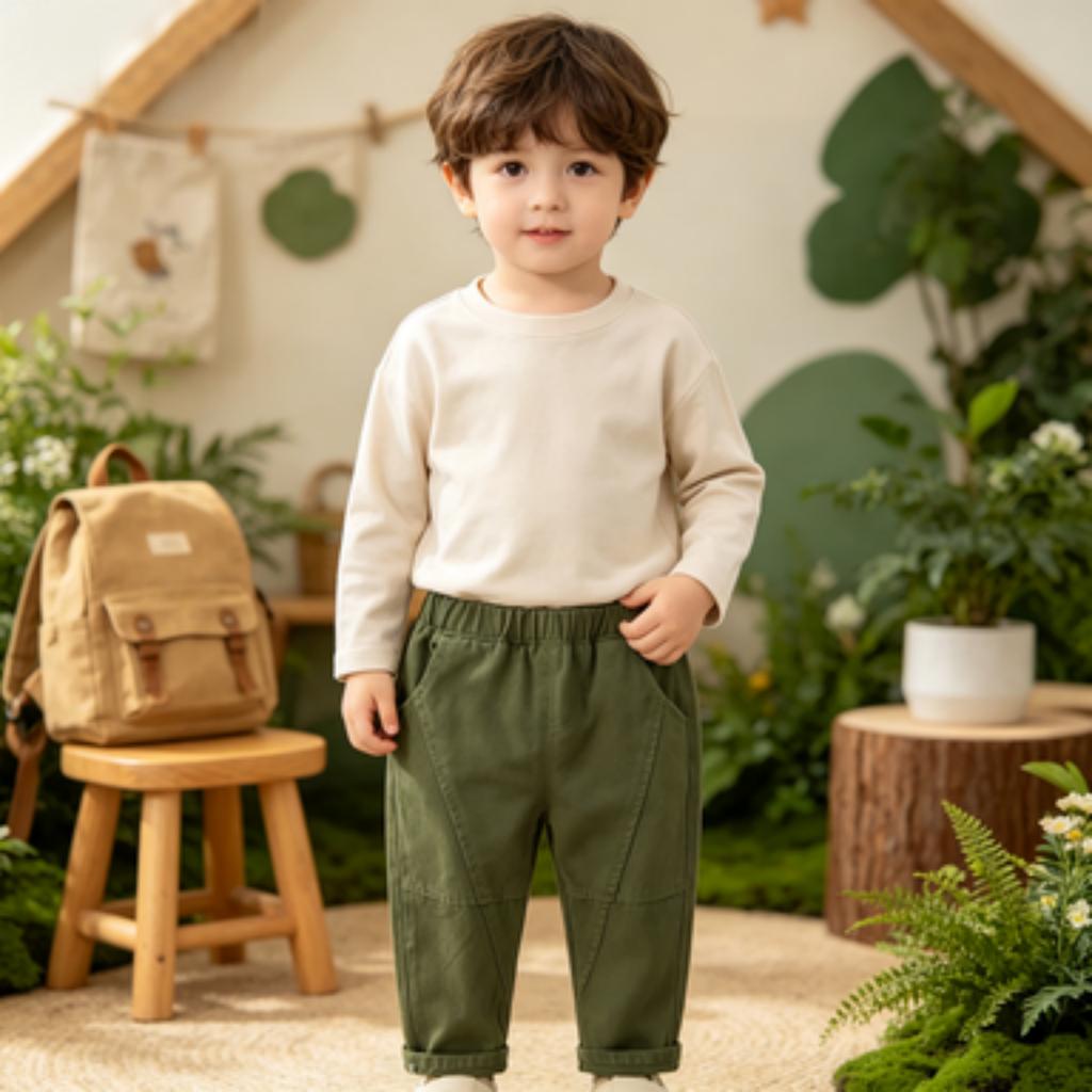 Men's Cotton Casual Pants Korean Comfortable Spring Fashion Trendy Trousers