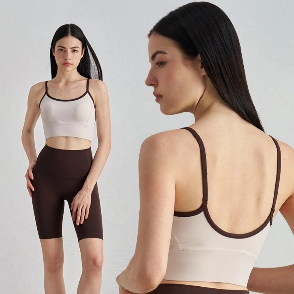 Contrasting Color Sports Vest Splicing Design Fitness Bra Beautiful Back Sports Bra  Youth