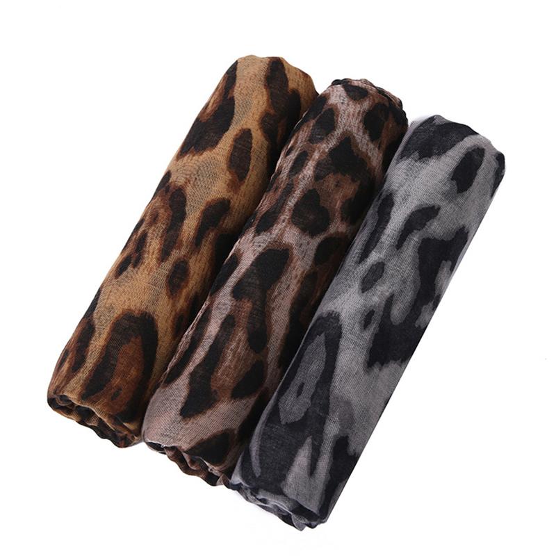 New Sunscreen Voile Thin Women Scarf Summer Girls Classic Leopard Print Scarves Soft Lady Foulard Viscose Female Wrap Shawls
