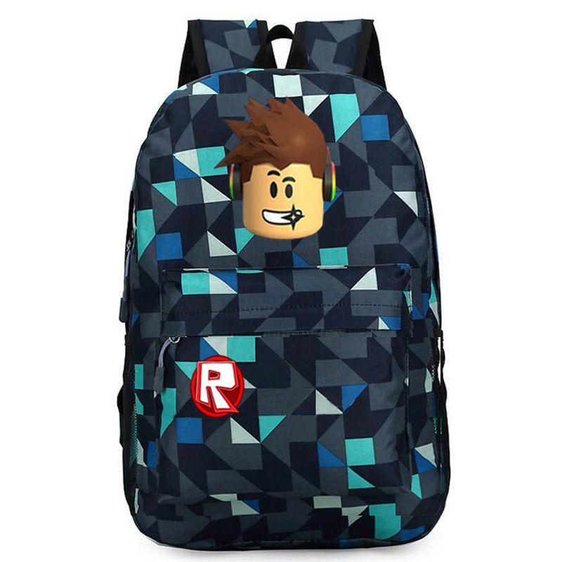 Stylish Roblox Backpack For Kids Featuring A Vibrant Cartoon Pattern And Large Capacity