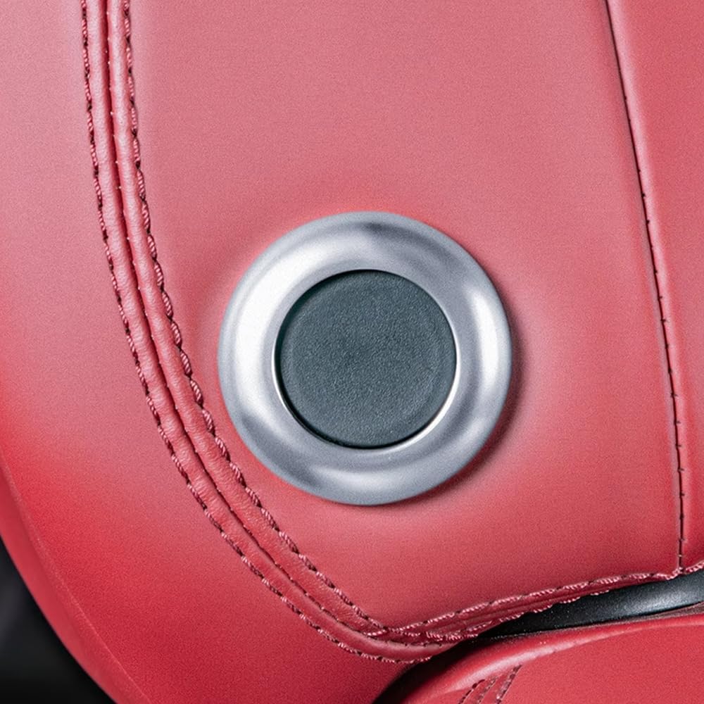 2 Pcs Aluminum Front Seat Headrest Button Covers Compatible with Porsche Cayenne 2007-2025. for Macan 2014-2024 Headrest Adjust Button Trim Ring