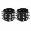 2pcs/set Adjustable Punk Goth Bracelet Wide PU Leather Bangle Leopard Wristband  Harajuku