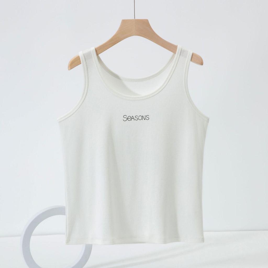 Plus Size Women's Korean Style Cotton Camisole Tank Top - Sleeveless Solid Color for Spring/Summer