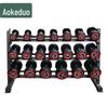 Aokeduo Rubber Fixed Dumbbell Set with Rack