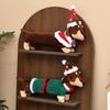Creative Dachshund Dog Plush Christmas Figurine Ornament for Home Decoration