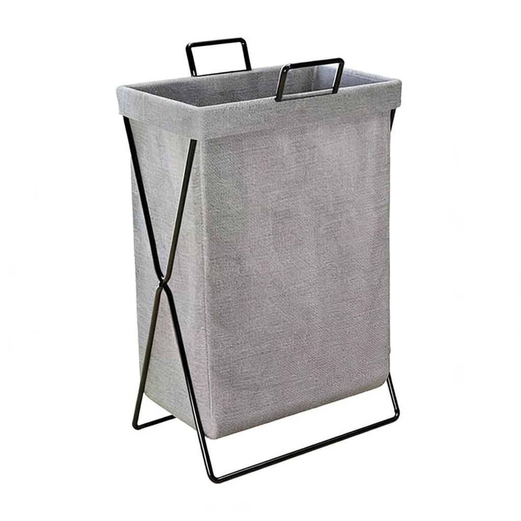 Foldable Fabric Laundry Hamper with Iron Frame