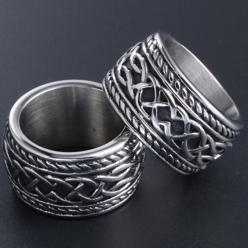 Vintage Wedding Rings For Man Women 316l Stainless Steel Male Ring Finger Jewelry Charm Party Birthday Gift Waterproof
