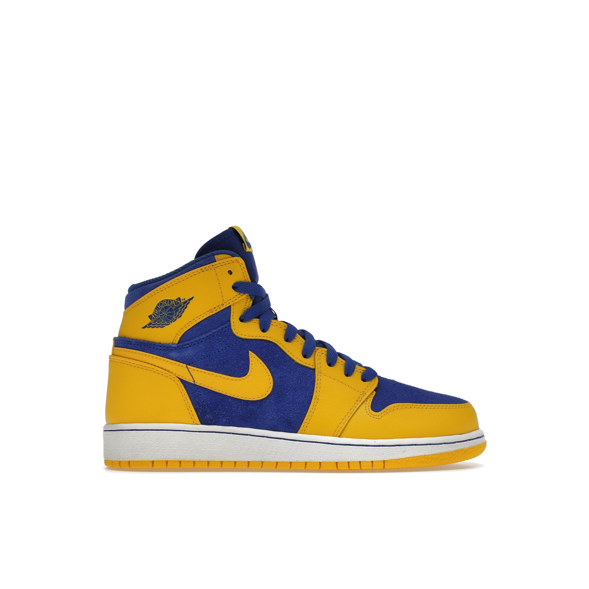 

Детские кроссовки Air Jordan 1 Retro High OG BG Laney Желтый Varsity-Maize Game-Royal-White 575441-707