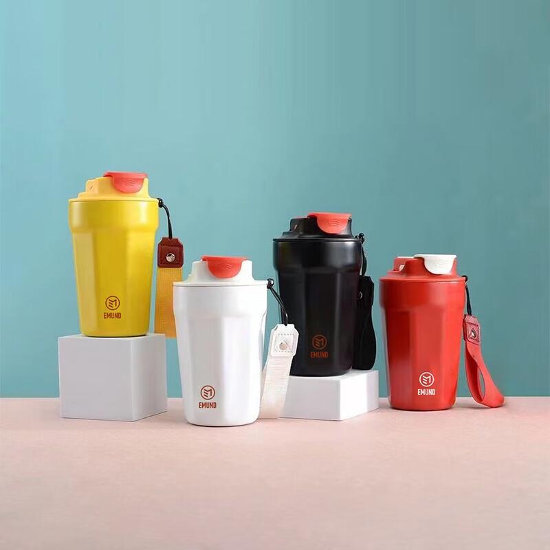 Aiemude 420ML Diamond Handle Insulated Coffee Mug