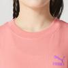 Puma Logo Print Ribbed Round Neck Comfortable Sports Short Sleeve Drop Shoulder T-Shirt Women T-Shirt Peach 682345-26