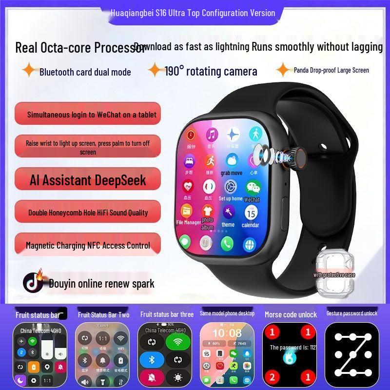 5G Dual System Smartwatch with Card Slot, Touchscreen & Rotating Camera