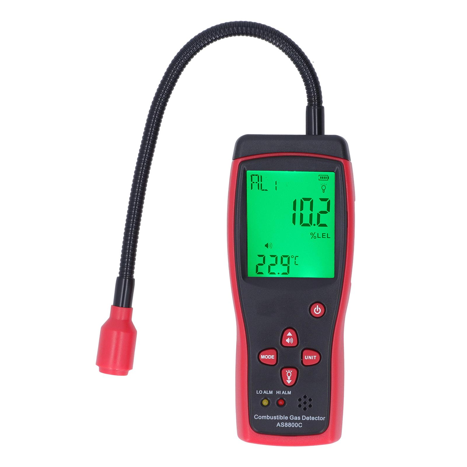 

Цифровой дисплей Детектор горючих газов Гибкий зонд ЖК-дисплей Детектор утечки газа с подсветкой 010000 частей на миллион