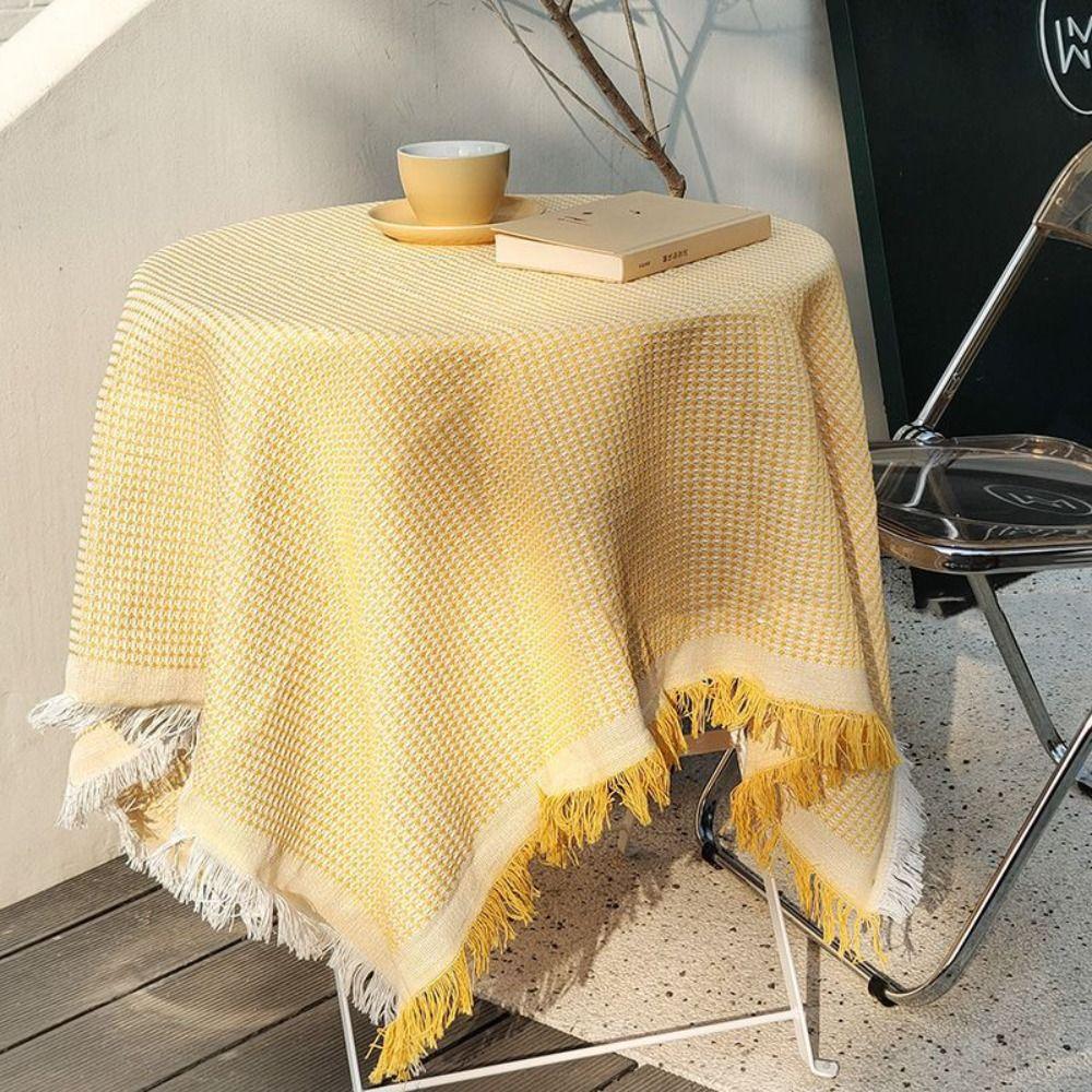 Waffle Texture Garden Table Cloth White Dinner Tea Table Covers  Photography Background