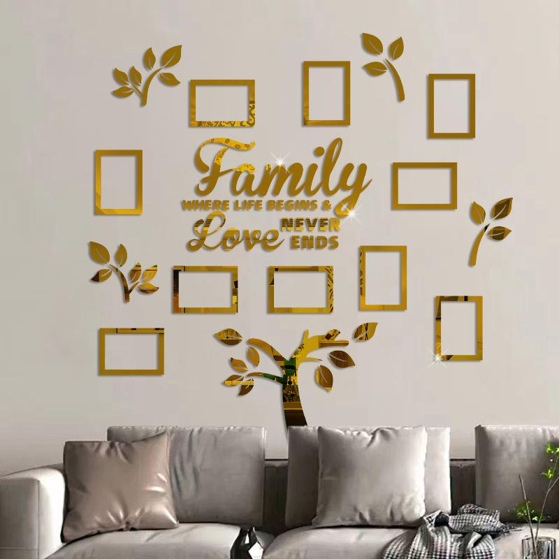 3D Acrylic Family Tree Wall Sticker Photo Frame Display for Living Room