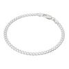 Pulseira Shinjuku Gin no Kura Corrente Cubana Larga de 3,3 mm Prata 925, 19 cm, Masculina, Simples, Elegante, Ajuste Slim
