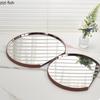Stainless Steel Mirror Tray Leather Storage Trays Decorative Plate Jewelry Tray Tea Trays Display Stand Cake Dessert Plate Dish