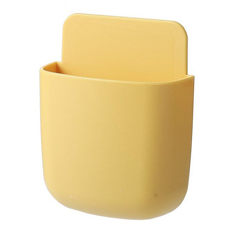 

Настенный ящик для хранения, держатель для зарядки мобильного телефона, подставка, органайзер для пульта дистанционного управления, чехол для кондиционера, телевизора жёлтый