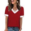 Women's Knit  Short,Sleeve Top Casual Comfortable  Blouse