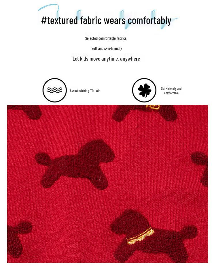 Girls' 2025 Red Cartoon Knit Sweater - Cozy & Stylish Autumn/Winter Top