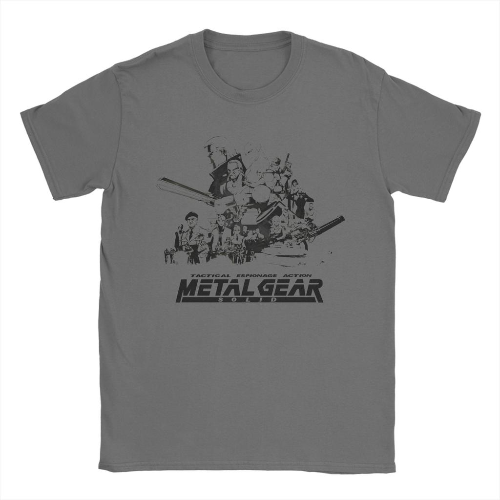 Metal Gear Solid Schwarze Version T-Shirts für Herren Reine Baumwolle Lustiges T-Shirt Rundhals T-Shirt Kurzarm Kleidung Große Größen