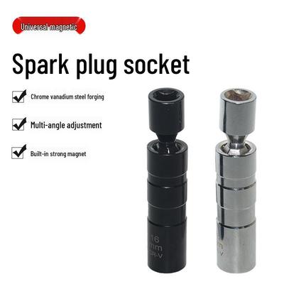 Universal Magnetic Spark Plug Socket Wrench, 3/8" Multifunctional Removal Tool