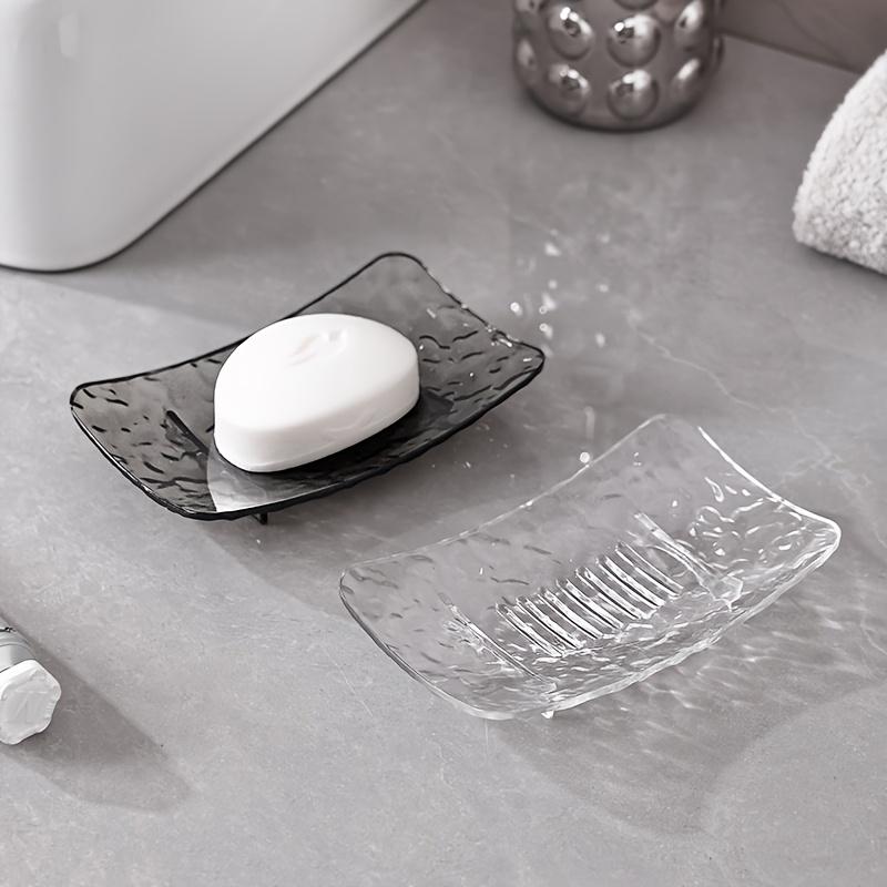1PC Transparent Soap Box High-End Bathroom Glacier Patterned Soap Storage Rack For Household Use Soap Box
