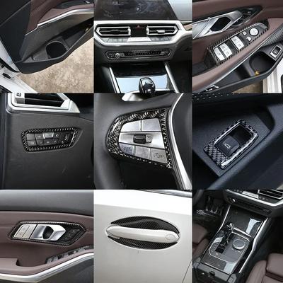 Metyoucar For BMW 3 Series G20 G28 20-22 Soft Carbon Fiber Car Center Console Gearshift Panel Cover Trim Sticker Car Accessories