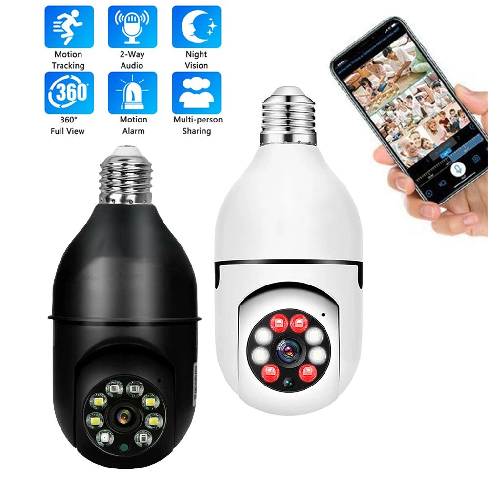 E27 Surveillance Bulb Camera Night Vision Full Color Automatic Human Tracking Zoom Security Baby Monitor Wifi Camera