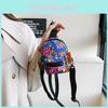 Mini Trendiger Nordost Große Blume Stoff Rucksack Wasserdicht Münz-Kartenetui Kopfhörertasche Persönlichkeit Kleine Umhängetasche Schlüsseltasche Rot