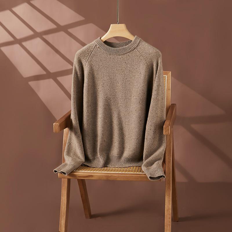 2025 Autumn/Winter Women's Polka Dot Cashmere Sweater with Raglan Sleeves