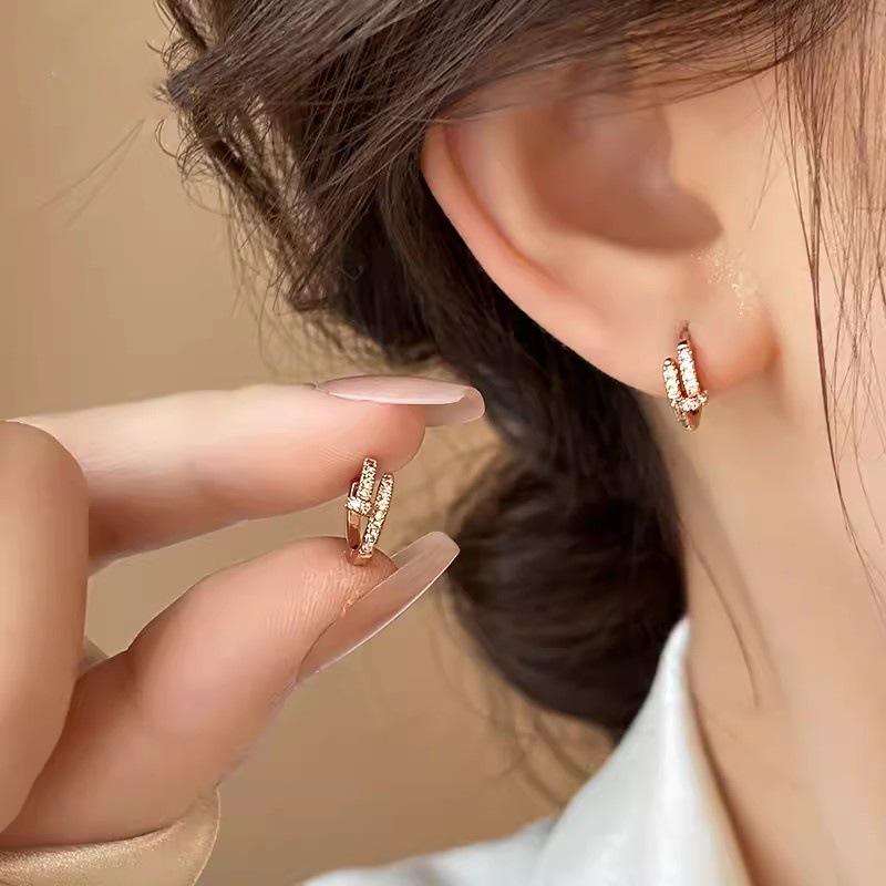 2024 New Style Luxury CZ Hoop & Stud Earrings for Women - Micro-set Gold Plated
