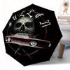 Skull Design Automatic Folding Umbrella Compact Lightweight For Outdoor Adventures T52