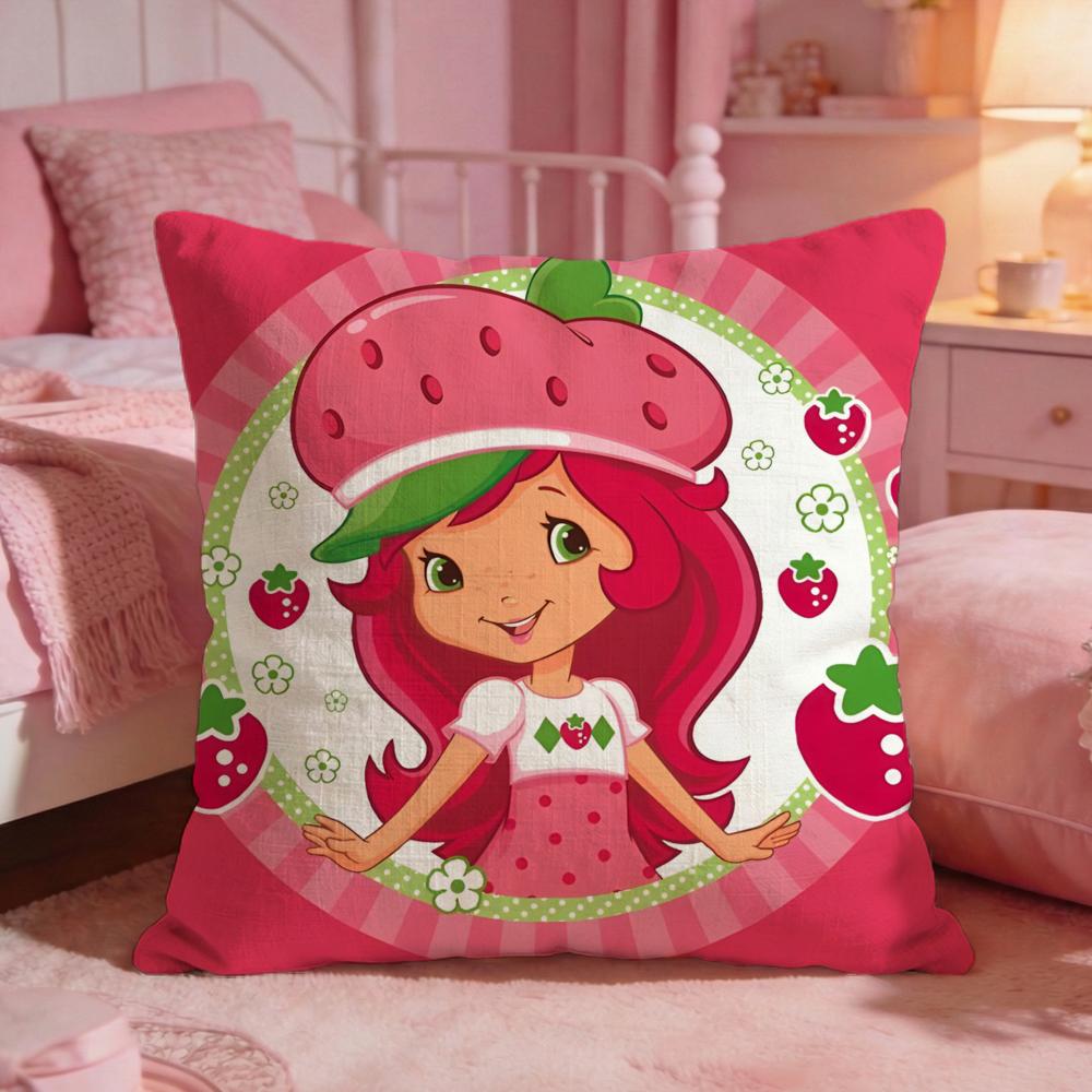 sStrawberry Shortcake Cushion Cover Premium Comfort Reversible Pillow Cove Two in One Design for Any Room Car Interior