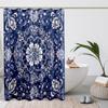 Golden Baroque Symmetrical Shower Curtain, Paisley Bohemian Tribal Ethnic Damask Ornament Luxury Design Bathroom Shower Curtain