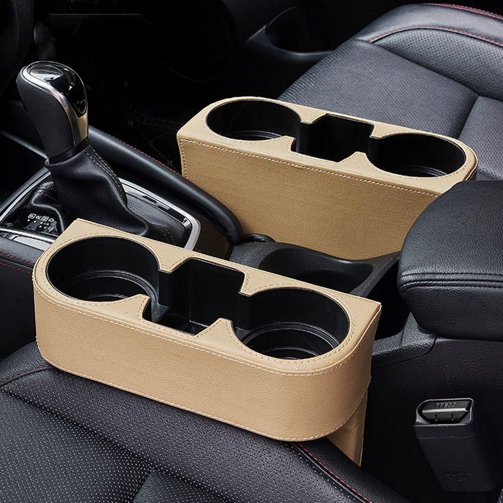 Multifunctional Car Leather Cup Holder Portable Vehicle Seat Gap Drink Stand  Front Seat Organizer