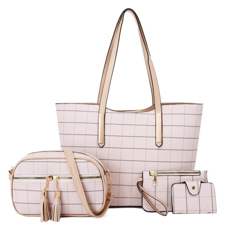 New Fashionable Four-piece Set, Mother and Child Bag, Textured Single Shoulder Portable Messenger Women's Bag, Large Bag.