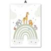 Rainbow Train Lion Giraffe Hot Balloon Nursery Wall Art Canvas Painting Posters And Prints Wall Pictures Baby Kids Room Decor