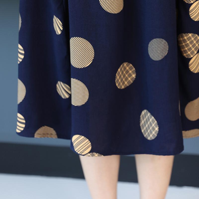 Plus Size Summer Woman Dress Vintage Short Sleeve Print Female Loose Casual Floral Dresses