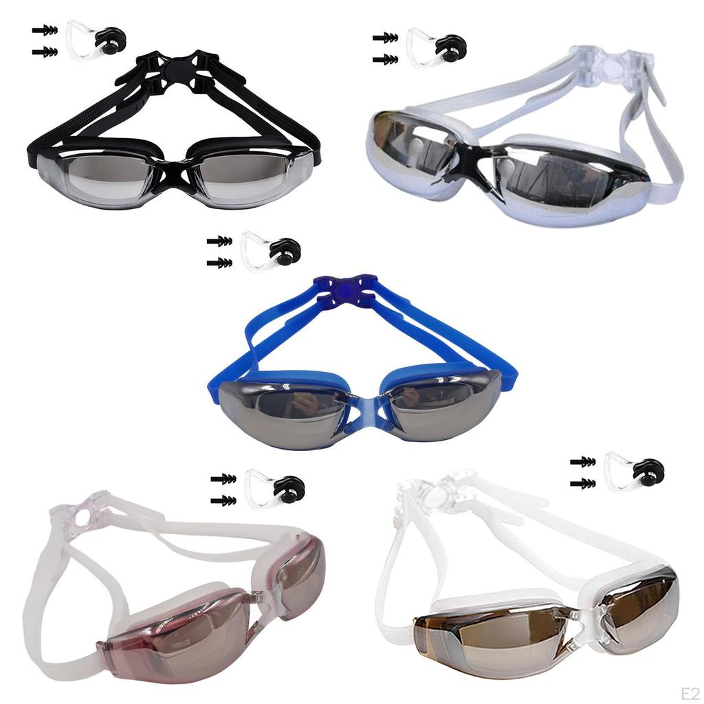 Fashion Swimming Goggles Anti Fog Case Comfortable Adjustable Gear Earplug for Youth Women Men