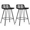 Day and Night - Day and Night Kitchen Stools 2 Units Black Rattan
