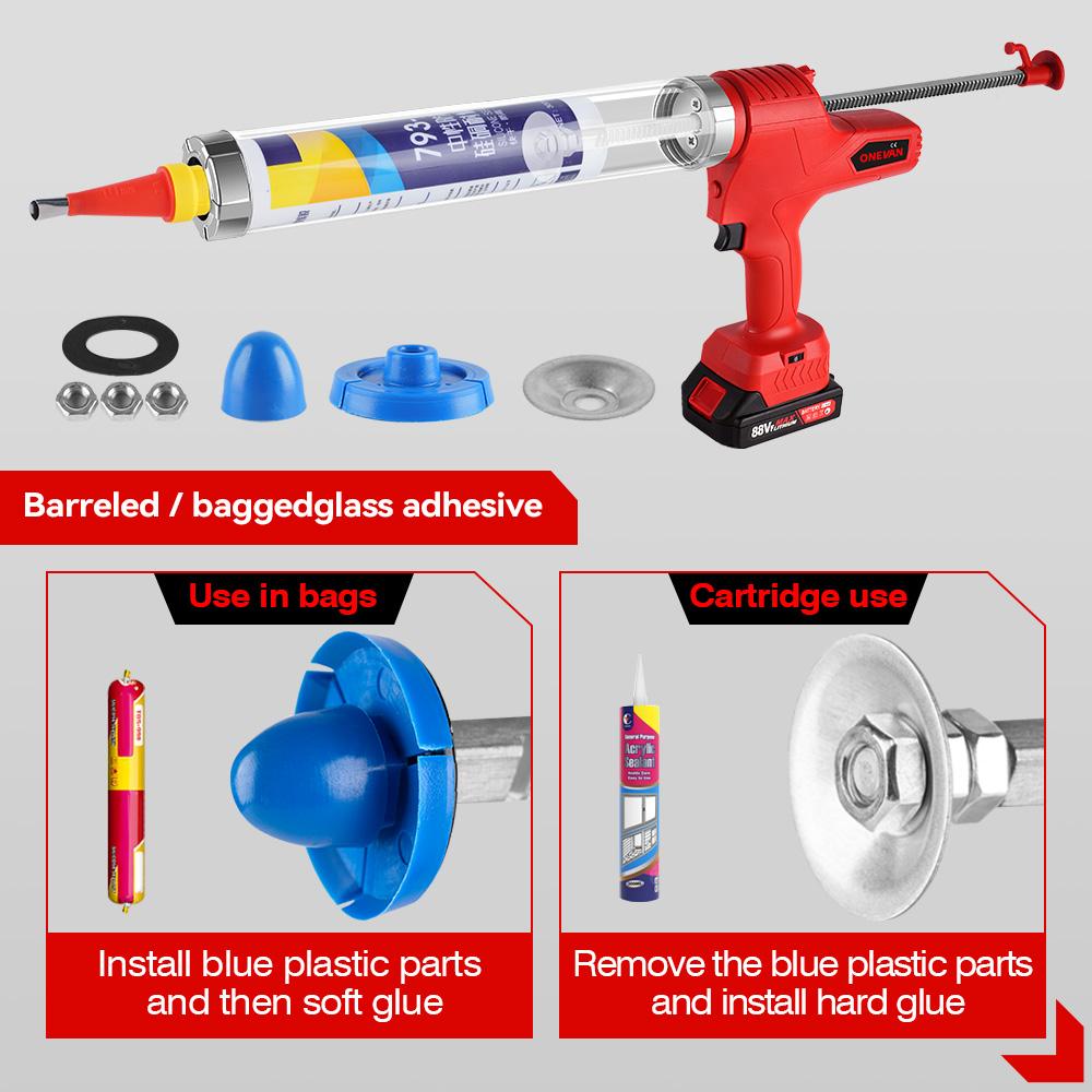 ONEVAN Cordless Electric Glue Gun Multi-function Electric Glass Caulking Gun Adhesive Glue Sealant Tool For 21V 18v Battery