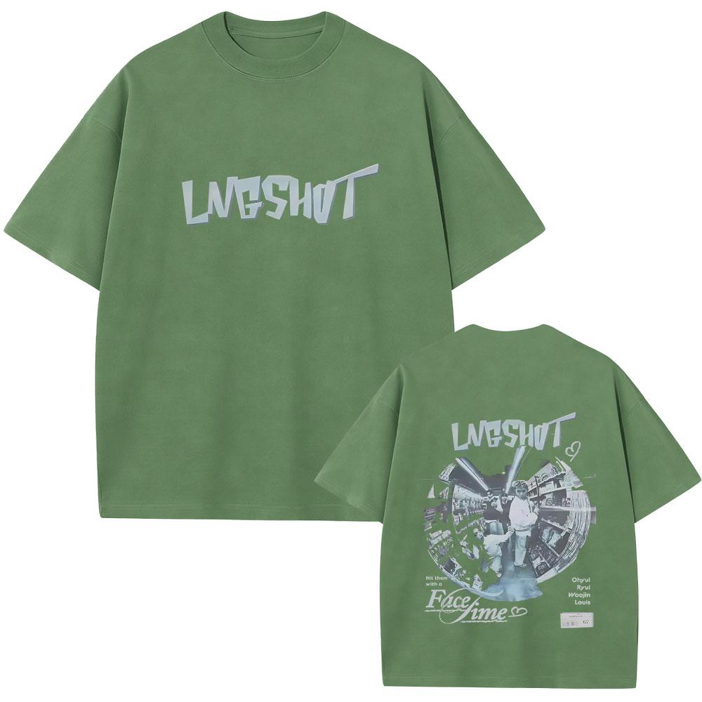 Korean Band Lngshot Graphic Tshirt Unisex Women Clothing Kpop Fashion Trend Short Sleeve Unisex Casual Oversized Crewneck T Shirts