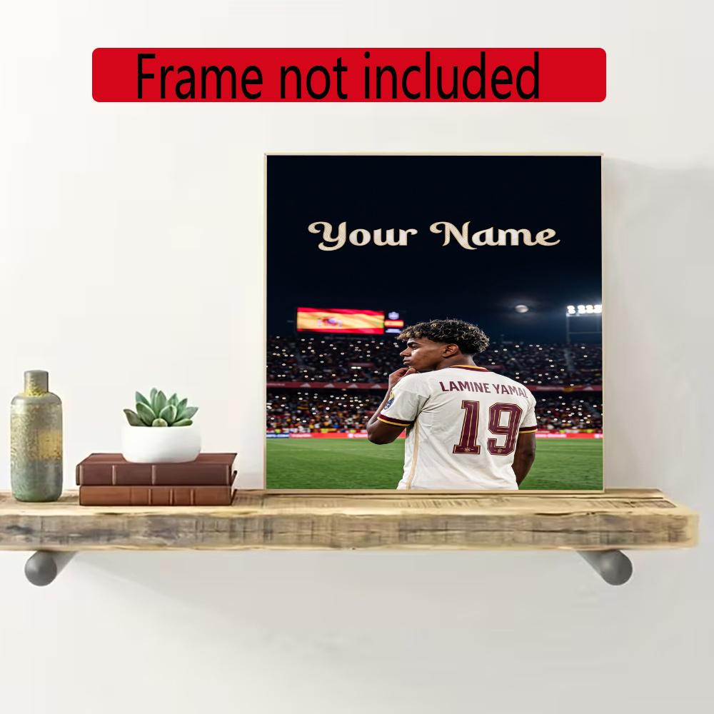 Lamin Yamal Customize Your Name Diamond Painting Round Diamond Diy Frameless Holiday Artwork Suitable For Home Office Wall Decoration