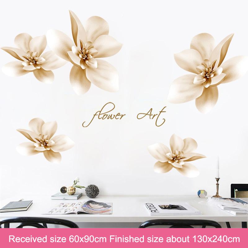 Vodotěsná samolepka na zeď s motýlky z okvětních lístků květin, samolepicí, odnímatelná, pro ložnici, obývací pokoj, domácí dekoraci, severský styl