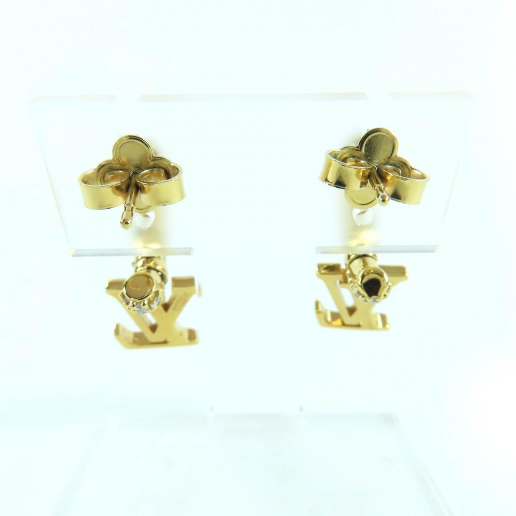 Great LOUIS VUITTON Pierce Pierce Hoops - LV Iconic Gold Metal Women M01732 Used