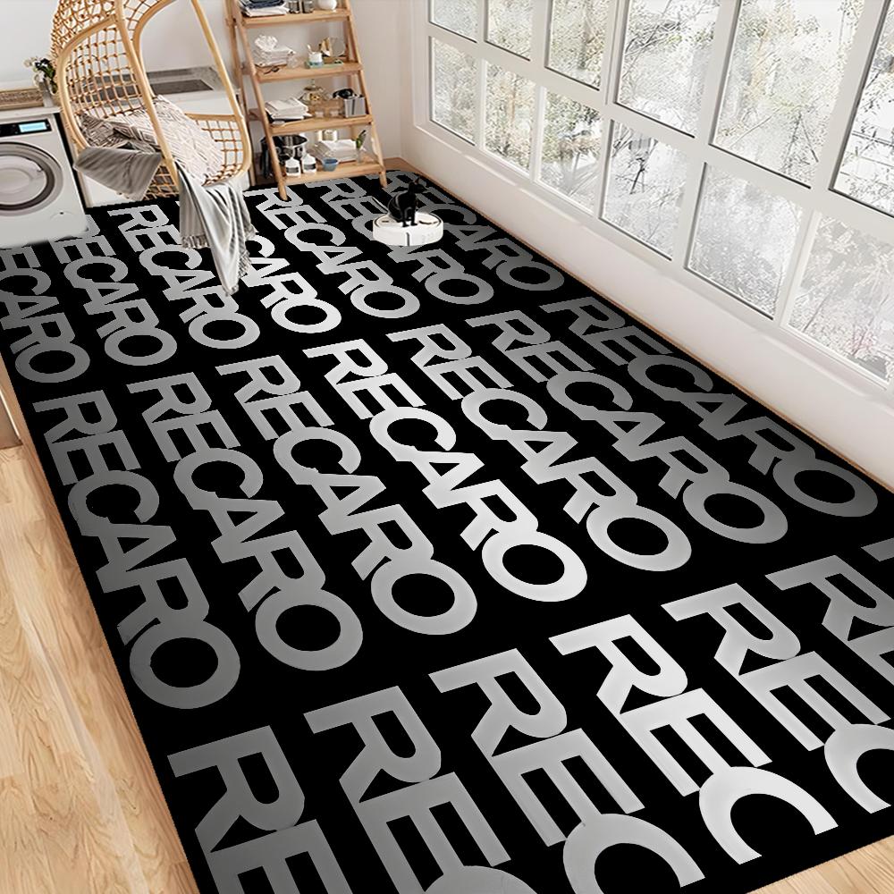 Recaros Logo Fußmatte für die Vordertür Rutschfest Wasserabsorbierend Langer Streifen Kissen Schlafzimmermatte Bettvorleger