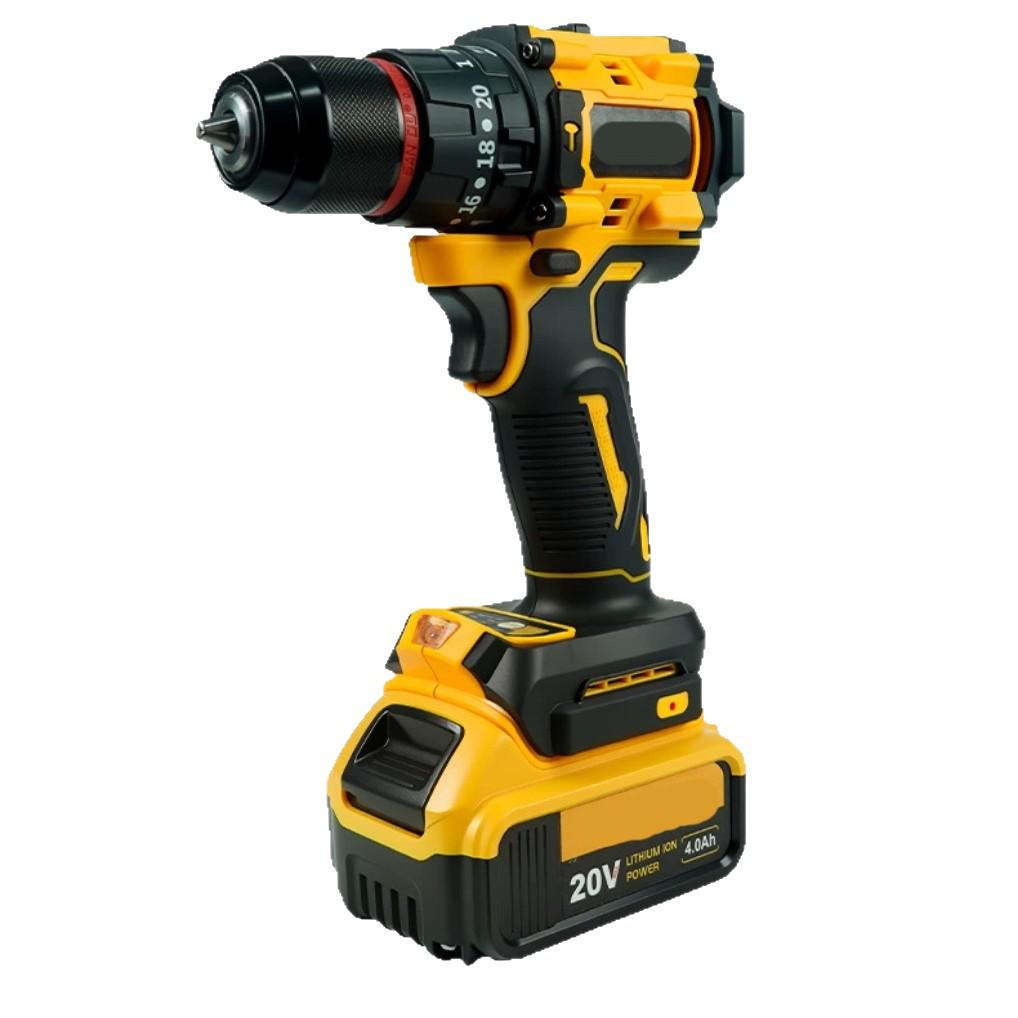 20V Lithium-ion Cordless Drill/Driver with Impact Function, Dual Speed, Multi-gear Torque Adjustment