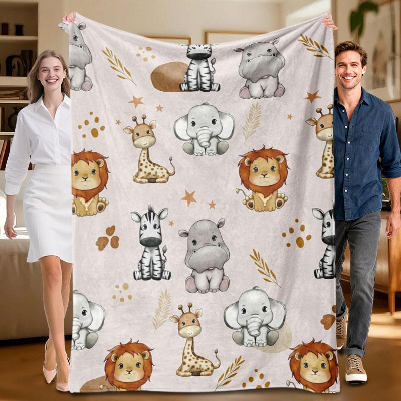 

1 piece animal-themed flannel blanket, soft and cozy, perfect for sofa, bed, office. Ideal gift for family, friends, holidays. 70x100cm